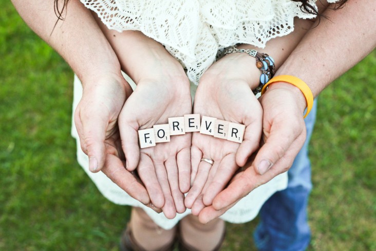 Forever scrabble tiles in hands