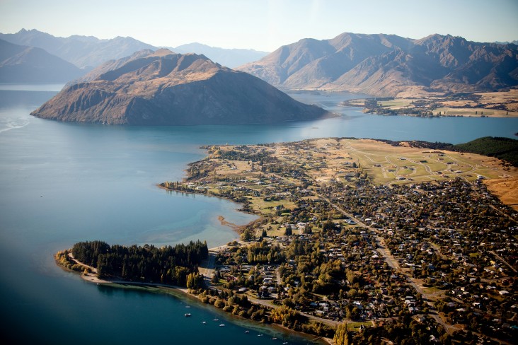 Aerial shot of coastline