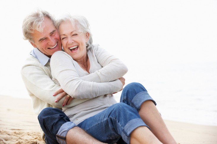 Older couple at beach