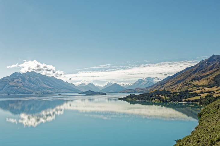 Lake and mountains