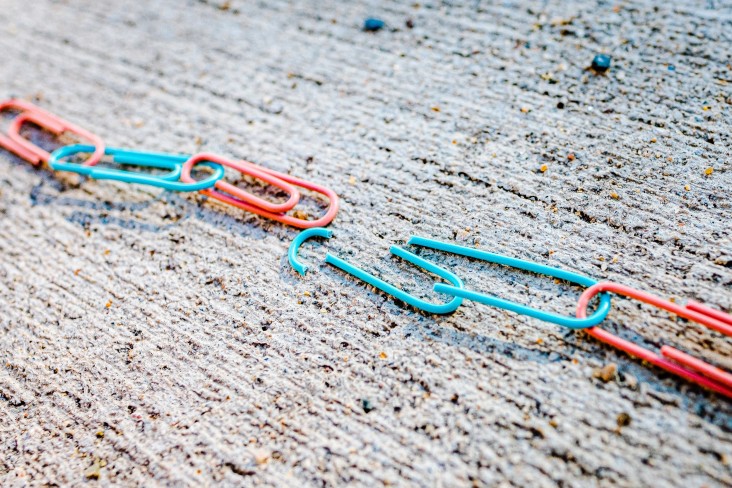 Broken paperclip chain