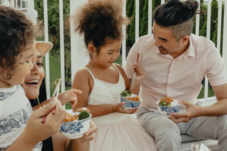 family eating 